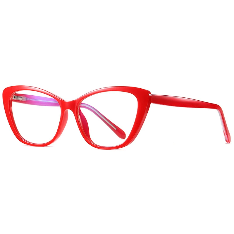 YOOSKE кошачий глаз очки оправа для женщин TR90 анти-синий светильник компьютерные очки женские прозрачные оптические оправы - Цвет оправы: red