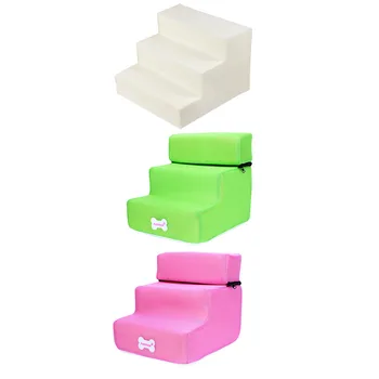

New 3 Steps Mesh Pet Non-slip Bottom Stairs And Ladder Cover Combination For Small Dogs Old Dog Cats Cushion Mat Green 19Dec25