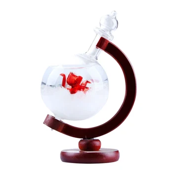 

Globe Shaped Storm Glass Bottle Weather Station Desktop Weather Forecast Transparent Glass Storm Ball Home Decor TB Sale