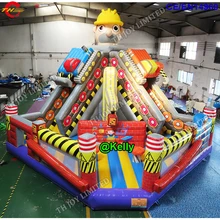 7x7x5,5 mH на заказ надувная горка батут игровая площадка, коммерческий Прочный надувной веселый город для детей и взрослых