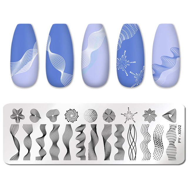 YOU Geometry Nail Stamping Plates Lines Animal Fruits Theme Template Plate Mold Nail Art Stencil Tools
