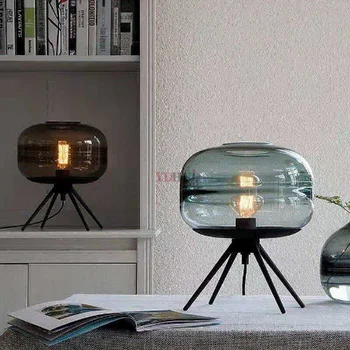 

Nordic Brief Creative Study room Glass Table lamp Italy Designer Deco LED Desk light Foyer bedroom Office Reading lamp E27 bulb