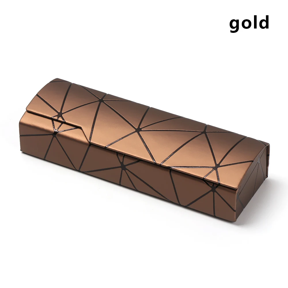 gold Горячая Новинка 1 шт унисекс портативная коробка для очков Модные прямоугольные очки для чтения солнцезащитные очки защитный чехол Защита для очков - Цвет: gold