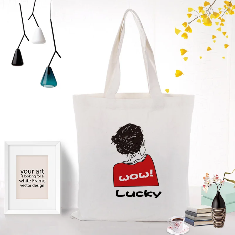 Сумка-тоут personlity текст DIY сумка печать индивидуальный логотип для печати холст ежедневного использования Складная многоразовая сумка для покупок