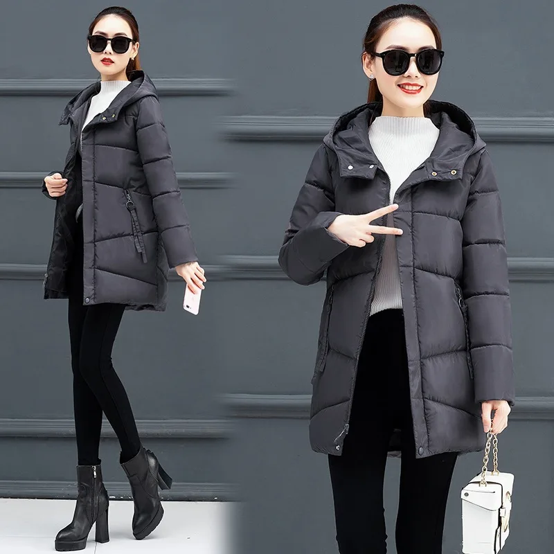 

AliExpress Cotton-padded Clothes Women's 2019 Winter New Style Mid-length Cold Protective Clothing Korean-style Fur Collar down