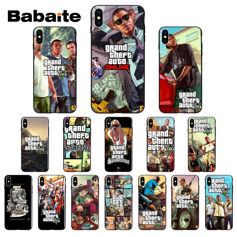 Rockstar GTA 5 Grand Theft Auto TPU Мягкий силиконовый чехол для телефона Apple iPhone 7 8 6 6S Plus X XS MAX 5S SE