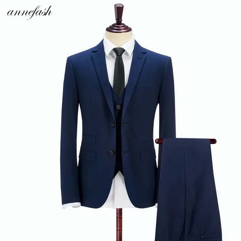 Мужской классический костюм жениха на свадьбу Тонкий деловой из 3 предметов