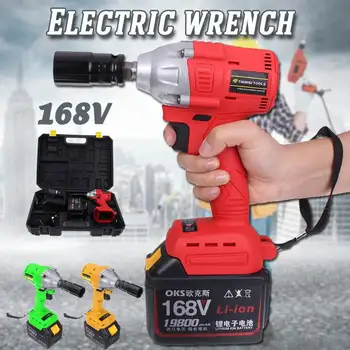 

168v Cordless Brushless Electric Impact Wrench Drill Screwdriver 3 Speed High Torque with 1/2 Socket Rechargeable Li-ion Battery