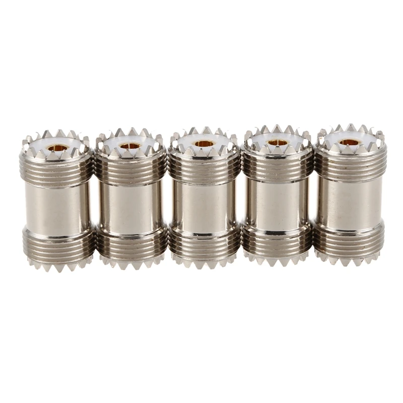 

5-Pack PL-259 UHF Female to UHF Female Coax Cable Adapter S0-239 UHF Double Female Connector Plug,silver