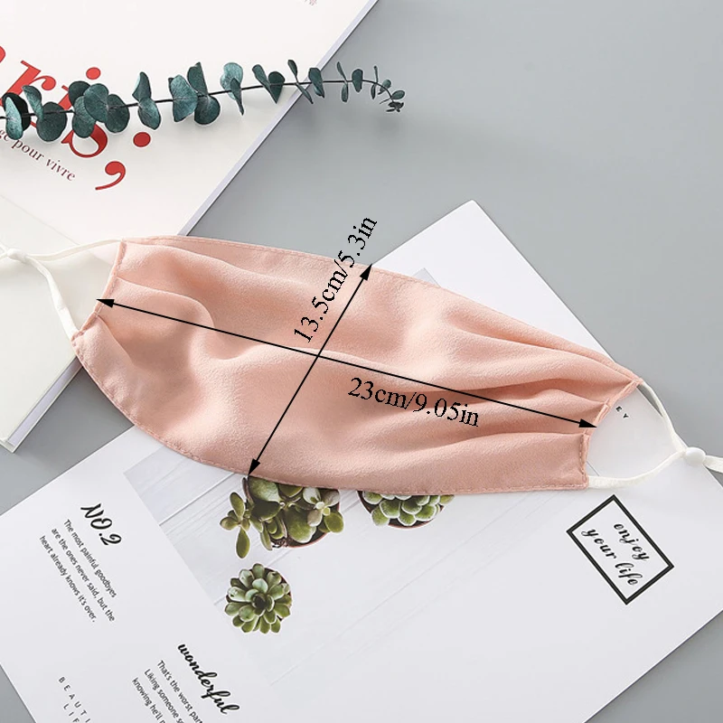Double Sided Silk Breathable Face Mask Washable Summer Sunscreen Windproof Masks Outdoor Women Solid Face Mouth Masks Wholesale