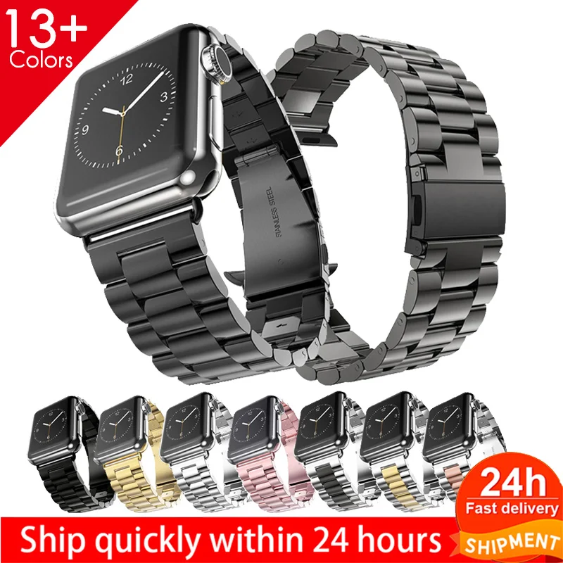 Ремешок из нержавеющей стали для Apple Watch Band 6 5 4 3 40 мм 44 ремешок 38 42 сменный Браслет