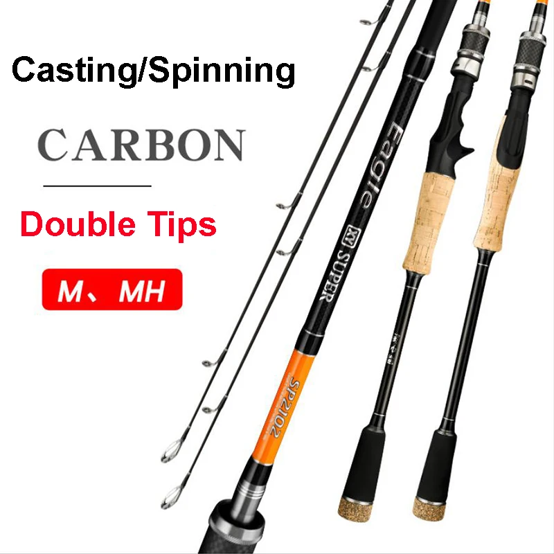 ML/M Power 2 Tips Fishing Rod Light Weight Casting Spinning Rod Travel  Carbon Rod Spinning Baitcasting Rod Fishing Tackle