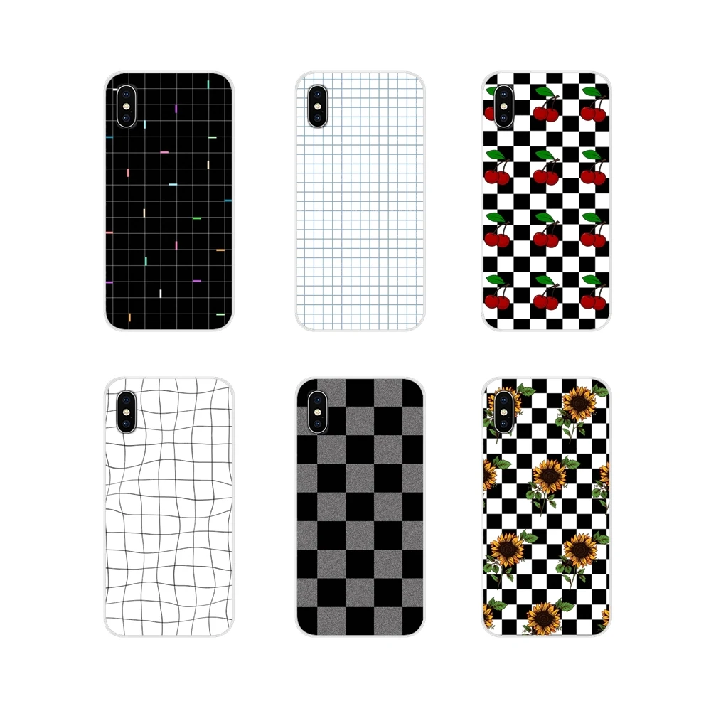 Клетчатая клетка для Samsung A10 A30 A40 A50 A60 A70 M30 Galaxy Note 2 3 4 5 8 9 10 PLUS мягкие прозрачные