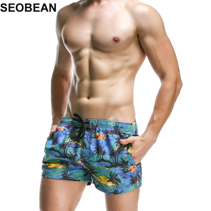 Кокосовые купальники с рисунком пальм шорты сексуальный Sunga Masculina купальный костюм для мужчин плавки мужские трусы спортивный купальник пляжные быстросохнущие 366