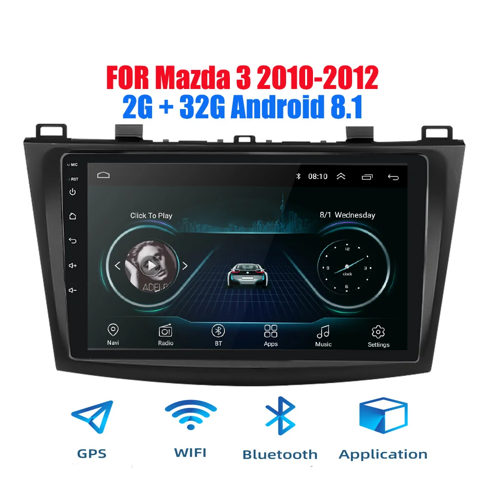 2din Android 9,0 Ouad Core PX6 Автомагнитола стерео для MAZDA 3 2010-2012 gps Navi Аудио Видео плеер Wifi BT HDMI DAB+ RDS