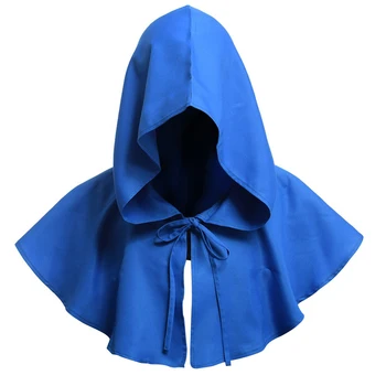 

Men Women Solid Party Lace Up Cowl Hat Pagan Masquerade Cloak Halloween Witch Cosplay Classic Medieval Hooded Cape Witchcraft
