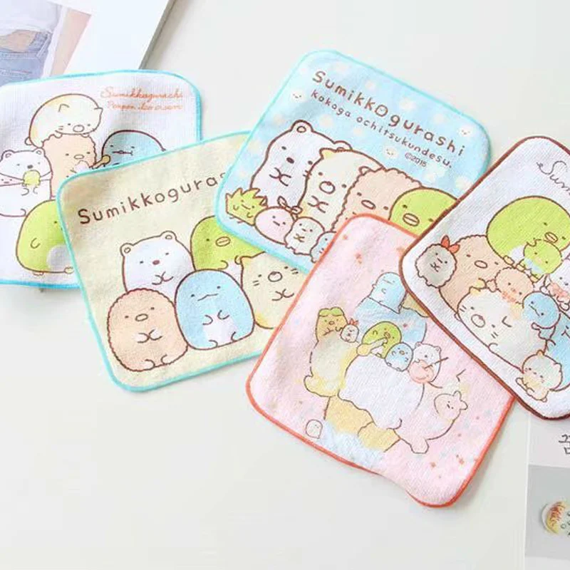 16x16cm Sumikko Gurashi Anime Bath Towels Square Cotton Handkerchief Soft Face Towel Cartoon Printed Washcloth For Kids Baby New 5