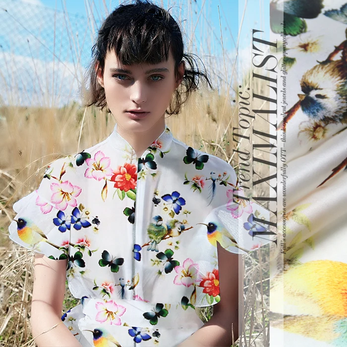 

135 cm wide silk organza fabric 14 mm printed silk fabric for dress crisp dress organza satin fabric wholesale silk cloth