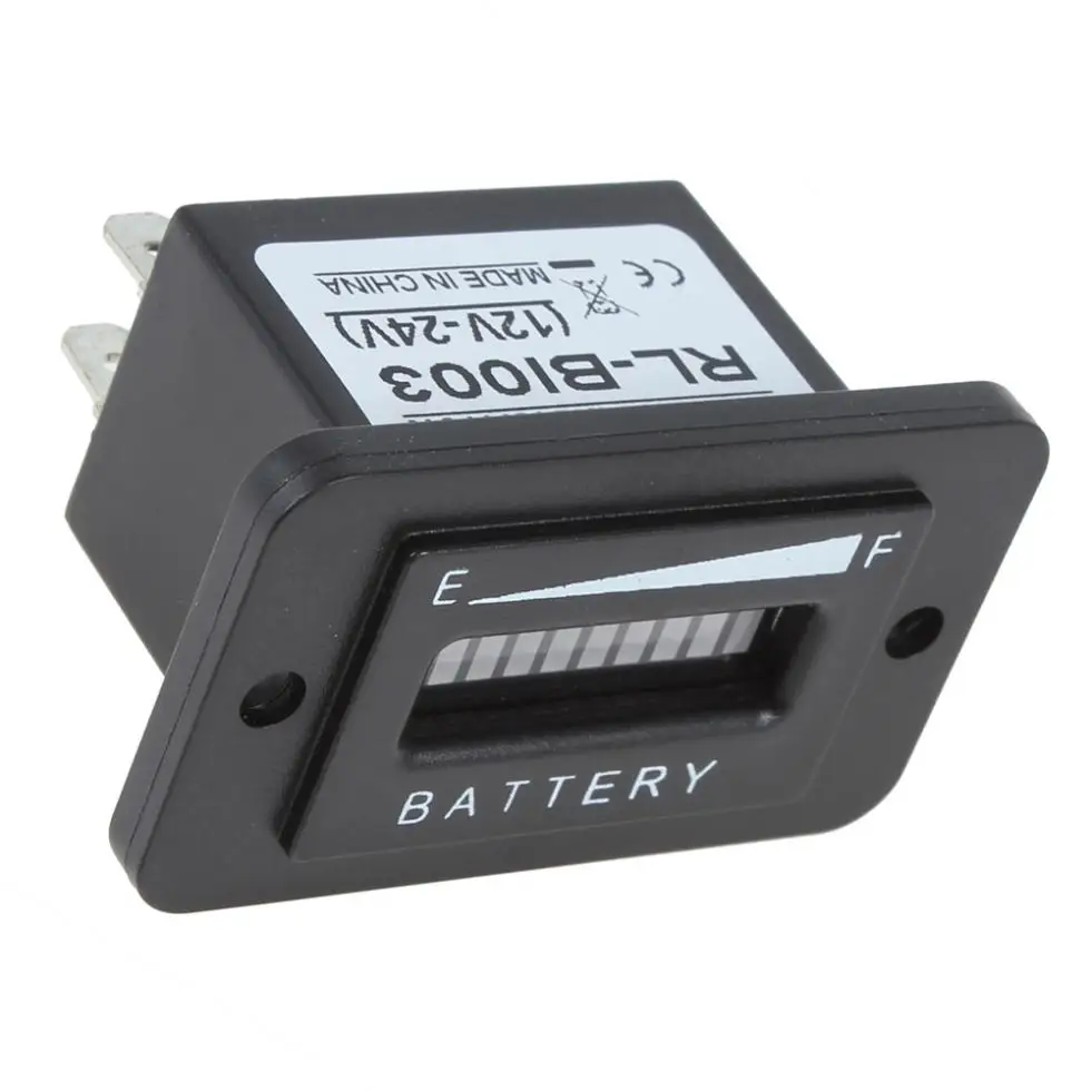 Светодиодный Батарея индикатор метр индикатор зарядного устройства авто Батарея Ёмкость тестер 24V 36V 48V с аккумулятором, трехцветная 10 бар
