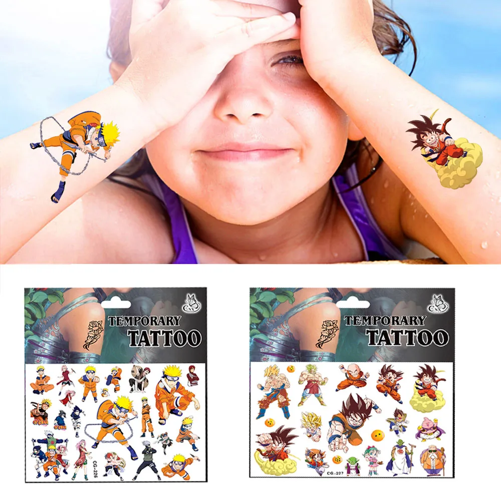 1 pçs anime naruto tatuagem adesivos uzumaki sasuke sakura decalques dos  desenhos animados à prova dwaterproof água menina crianças presentes de  aniversário do menino crianças brinquedos - AliExpress