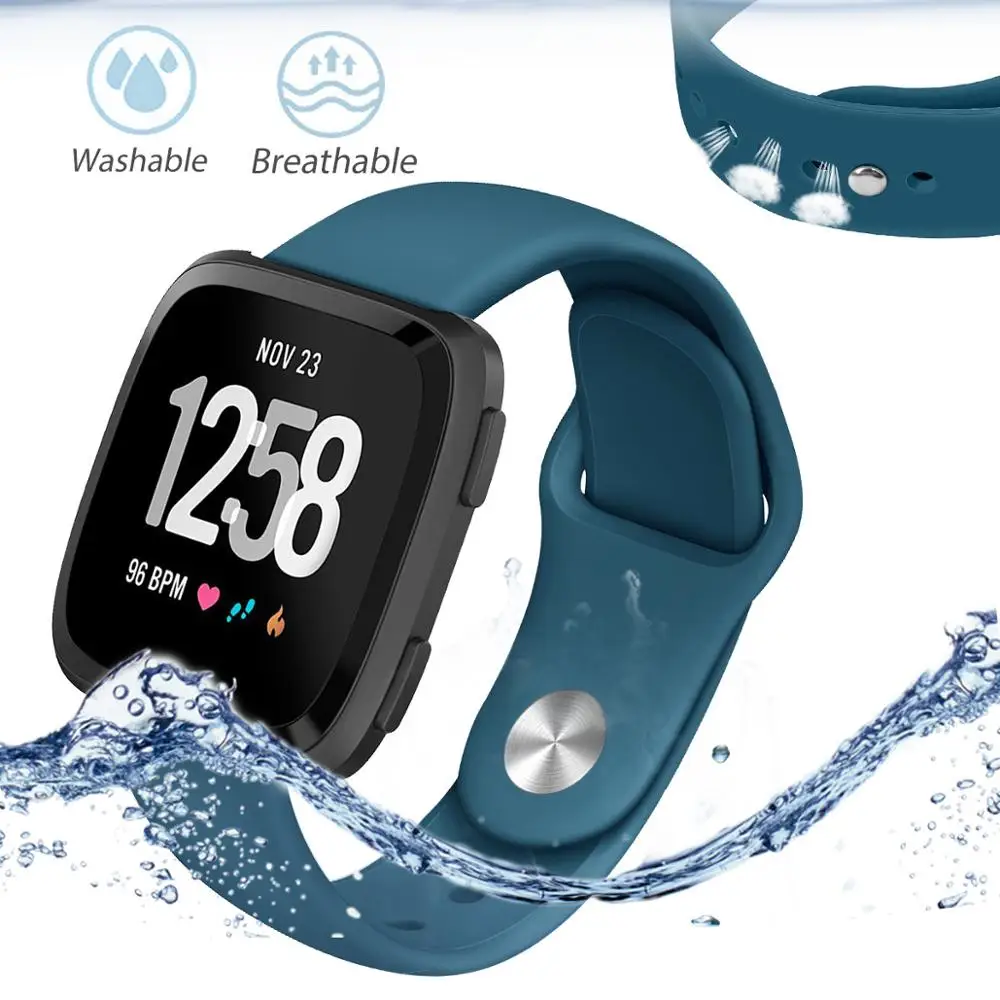 Высококачественный однотонный Браслет для Fitbit Versa 2/Versa Lite водонепроницаемый сменный мягкий силиконовый ремешок для часов Correa