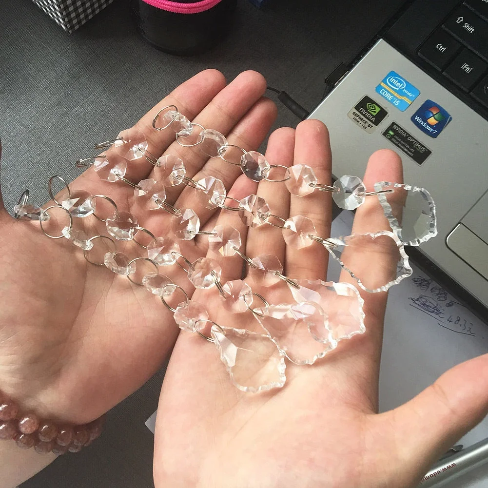 thumbnail image 2 of Nuptio 20 Pcs Crystal Teardrop Prisms - 38mm Maple Leaf Style For Chandeliers & Decor 2 of 11