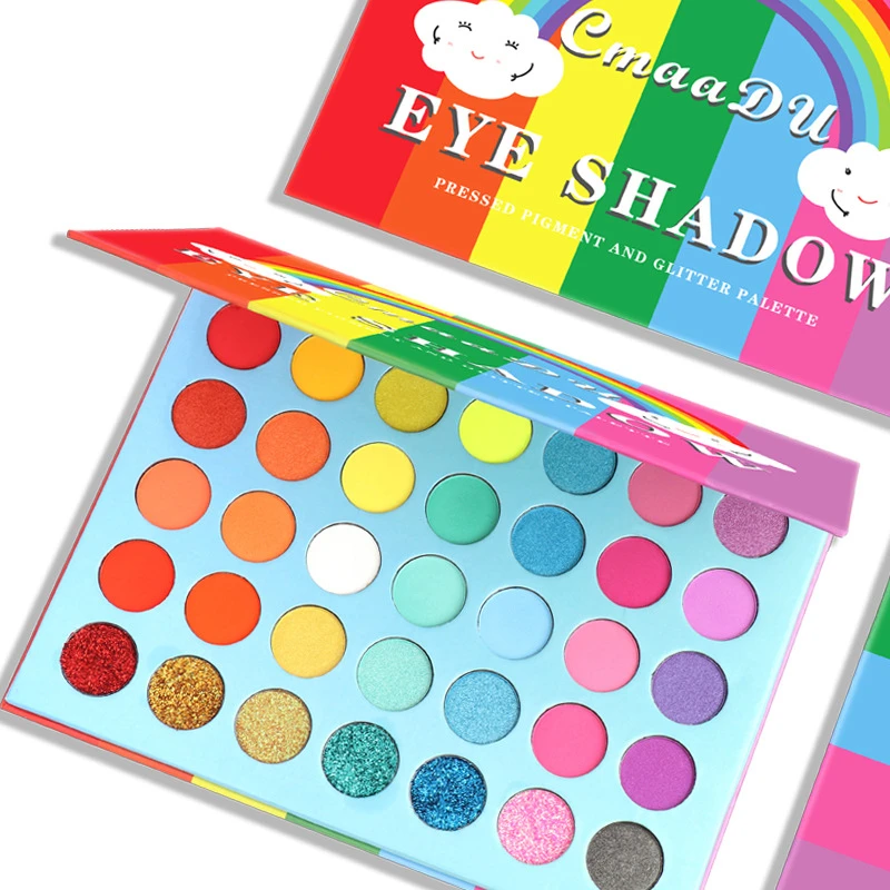 35 Colors Pastel Eyeshadow Palette Waterproof Rainbow Neon Eyeshadow