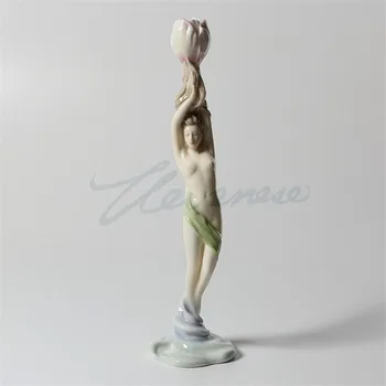 

CREATIVE TULIP WOMAN ART SCULPTURE LADY FIGURE CANDLEHOLDER GIRLS STATUE CERAMICS CRAFT INTERIOR SHOWPIECE HOME DECORATION R5125