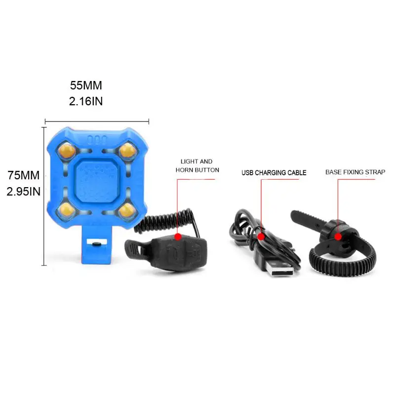 MTB дорожный велосипед фары лампа рог USB зарядка IPX6 Водонепроницаемый передний руль