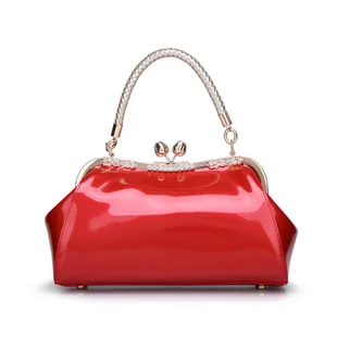 

Europe And America New Style Cool GIRL'S Patent Leather Handbag Fashion Bride Marriage Bag Big Brand Elegant WOMEN'S Single-shou