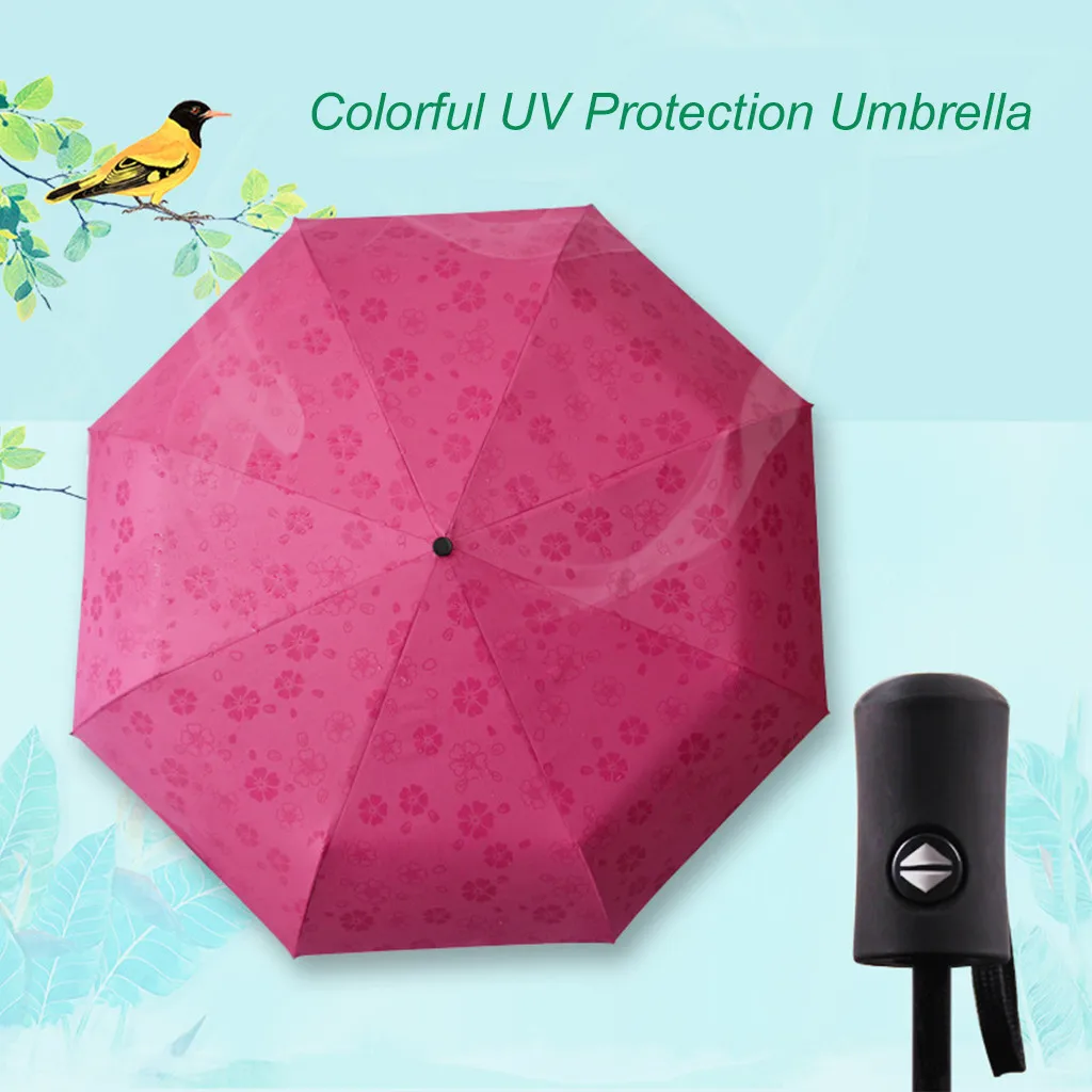 

Umbrella Windproof Umbrella Reverse 3 Folding UV Protection Girl Inverted Sunshade Automatic Color Changing Umbrella #45