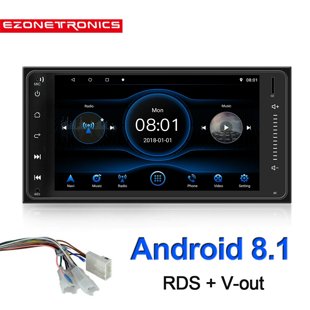 Android 8,1 автомобильный Радио Мультимедиа Видео плеер Зеркало Ссылка Wifi стерео gps RDS OBD2 для Toyota универсальный Camry Corolla Vios RAV4