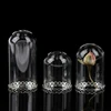 1Pc 1:12 Dollhouse Miniature Decor Flower Display Glass Display Bell Jar with Base Dollhouse Decoration Accessories 4
