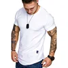 8 Colors summer Men Short sleeveT Shirt Casual Round Neck Striped Elastic Fit Funny Streetwear Solid Tshirt Hip Hop Tops S-3XL ► Photo 3/6