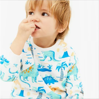 

BINIDUCKLING Autumn Winter Toddler Boys Kids Clothing Sets Cartoon Dinosaur Sweatshirt+Pants Long Sleeve Children Clothes 2019