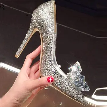 Zapatos de boda de diamantes para mujer, nuevos zapatos de diamantes de imitación z 2020