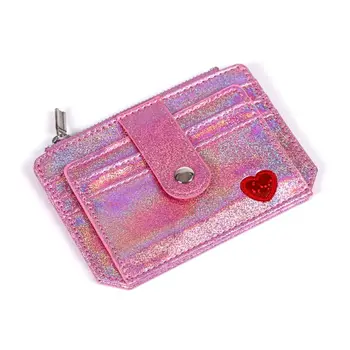 

Wallet Slim Money Credit Card Holder ID Business Women Laser Shining PU Leather Purse Case 23GE