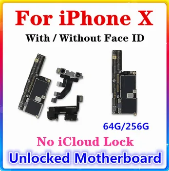 

Motherboard For iPhone X Without/With Face ID 100% Unlocked iCloud Original Full Chip IOS System For iPhone X motherboard 4G LTE