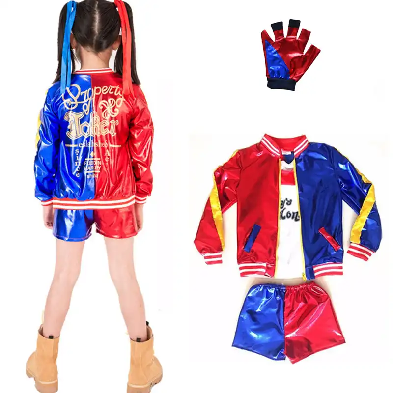 Free Shipping New Kids Suicide Squad Cosplay Harley Quinn Costumes