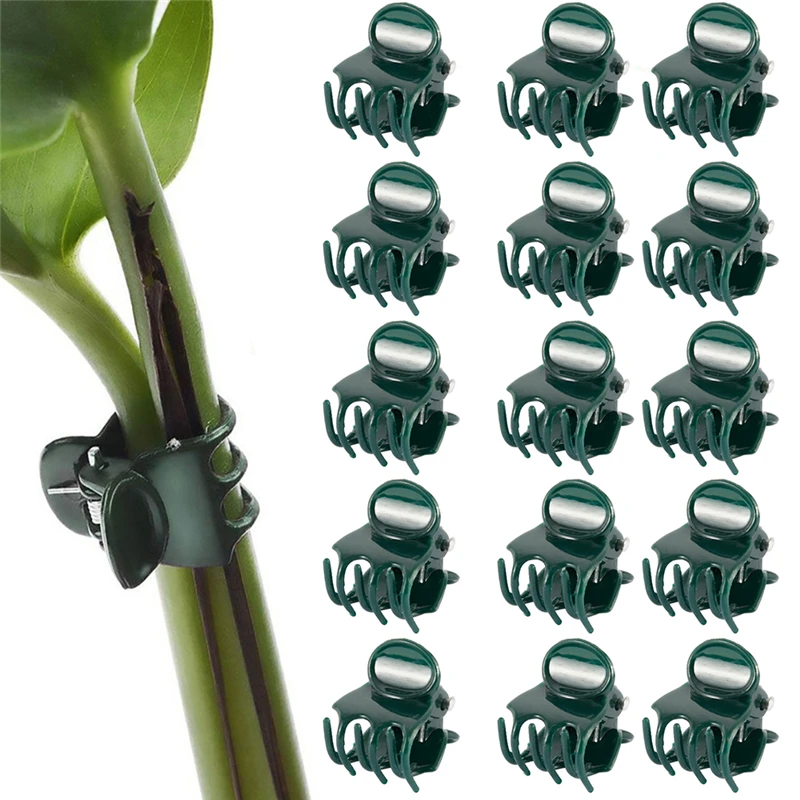 

100PCS Plastic Plant Support Clips Orchid Stem Clip for Vine Support Vegetables Flower Tied Bundle Branch Clamping Garden Tool