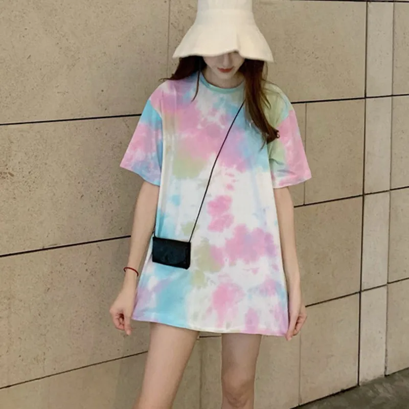 Harajuku Long T-Shirt Loose Letter Printed Women Tshirt Loose Female Tee Tops Large Size Summer T-Shirts