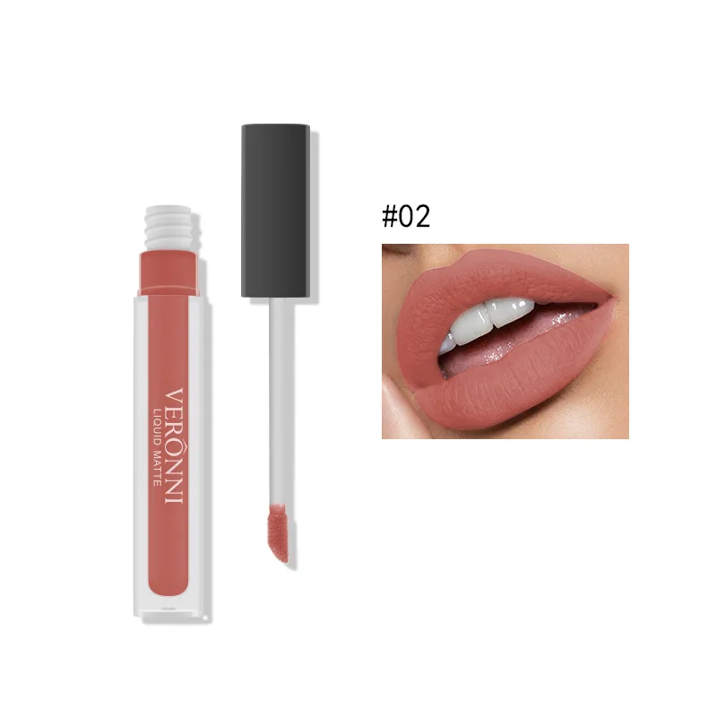 

VERONNI Velvet Matte Lip Gloss Lasting Waterproof Moisturizing Liquid Lipstick Metallic Matt Lip Tant Makeup Cosmetic TSLM2