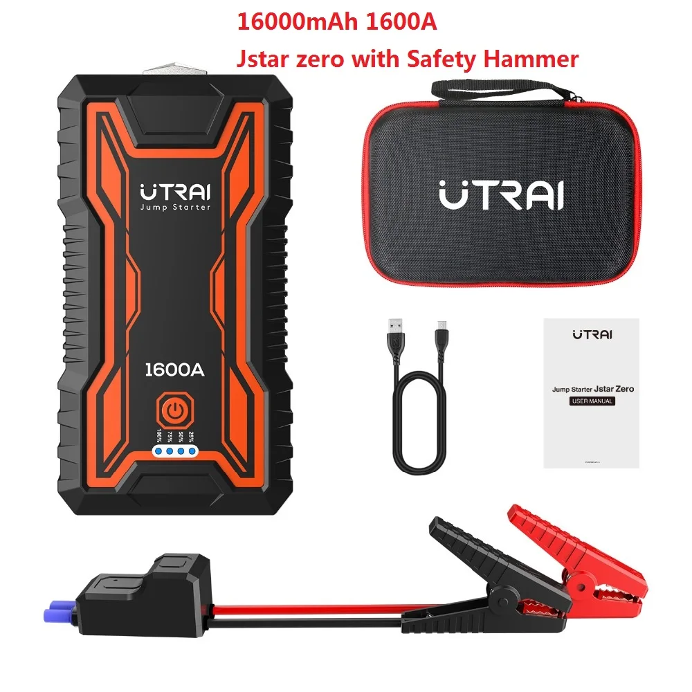  UTRAI Car Jump Starter Portable Emergency Charger Lithium Ion Battery Power Bank 22000mAh Waterproo