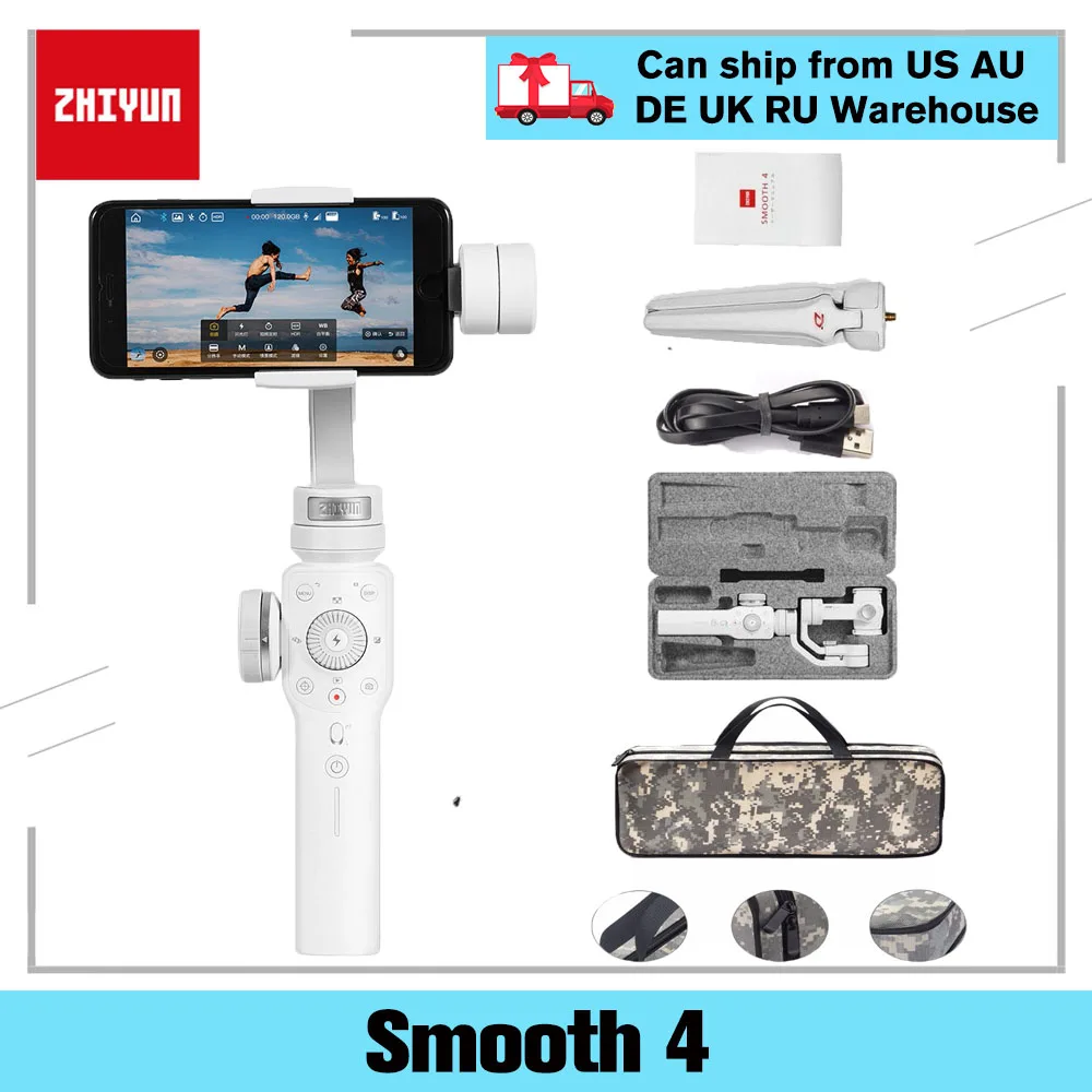 3 осевой стабилизатор Zhiyun Smooth 4 ручной карданный подвес для экшн Камеры Телефона