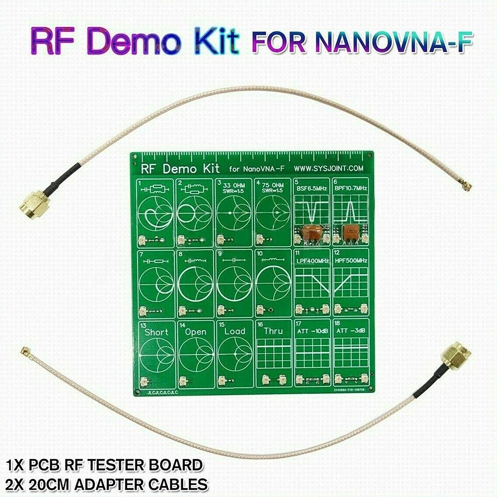 Для NanoVNA RF демонстрационный комплект тестовая плата er векторный сетевой тестовый фильтр аттенюатор анализатор Тестовая плата er с кабелями адаптера