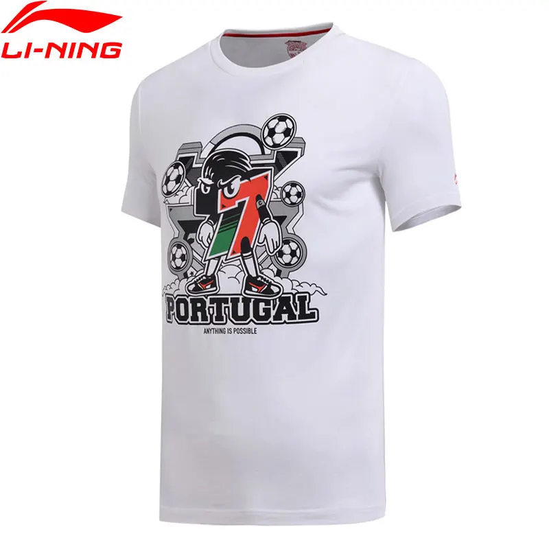 Мужская Спортивная Футболка Li Ning 100% хлопок Повседневная дышащая комфортная