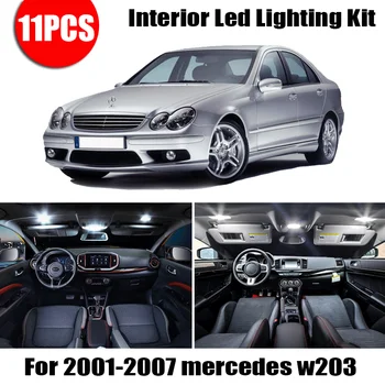 

11pcs/set LED Interior Light Canbus T10 Festoon Lights Accessories Dome Reading Map Door Lamp Fit for 2001-2007 mercedes w203