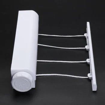 

Retractable Laundry Hanger Wall Mounted Clothes Line Clothes Drying Rack Clothesline Laundry Rope LKS99