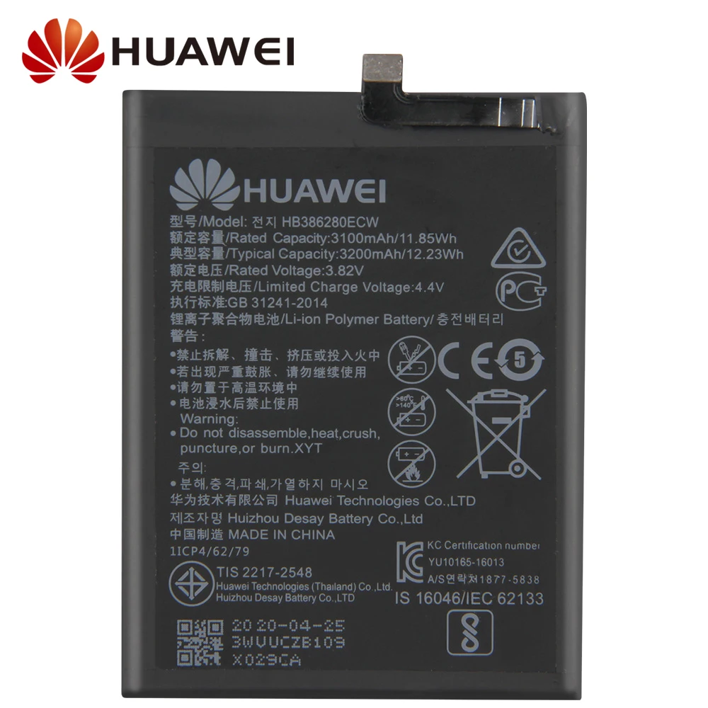 Оригинальный запасной аккумулятор HB386280ECW для Huawei Honor 9 P10 Ascend STF AL10 3200