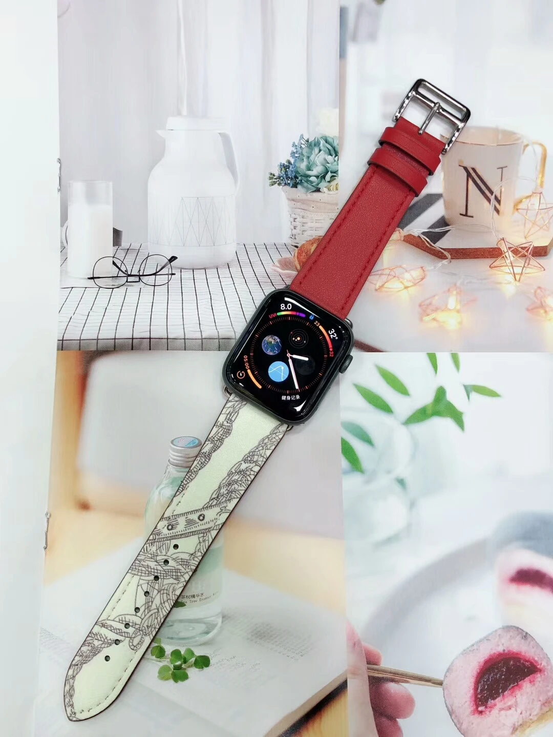 Ремешок из натуральной кожи для iWatch 5 4 3 2 1 сменный ремешок с классической пряжкой для часов Apple Watch 42 мм 38 мм 40 мм 44 мм - Цвет ремешка: Brique Beton